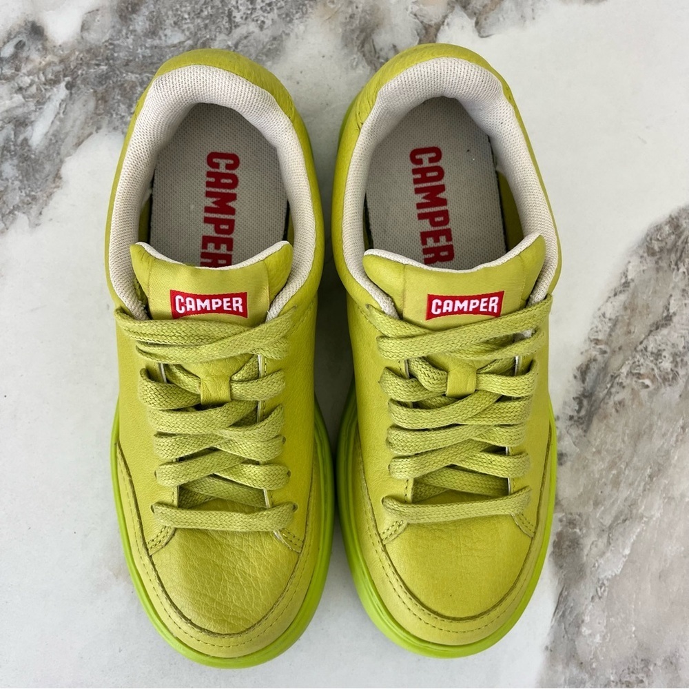 CAMPER Runner K21 Platform Sneakers in Green Leather Size 5 NEW - Picture 6 of 16